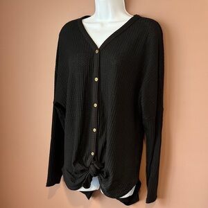 Black Button-Up oversized top